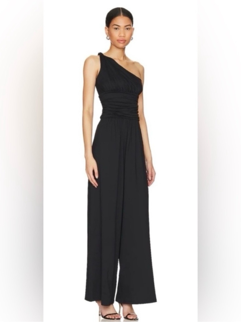Susana Monaco Black One Shoulder Twist Jumpsuit